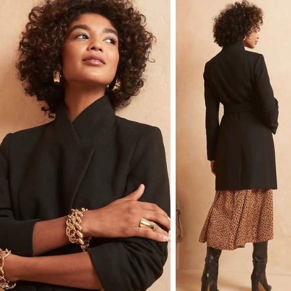 Banana Republic Long City Coat NWT Trench Tie waist - Picture 2 of 9